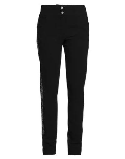Philipp Plein Woman Pants Black Size L Viscose, Virgin Wool