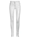 Philipp Plein Woman Pants Silver Size M Lambskin In Silver
