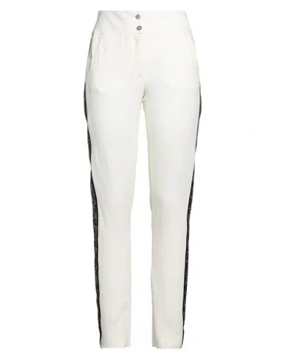 Philipp Plein Woman Pants White Size Xl Viscose, Virgin Wool