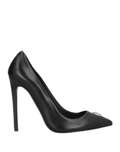 Philipp Plein Woman Pumps Black Size 6 Leather