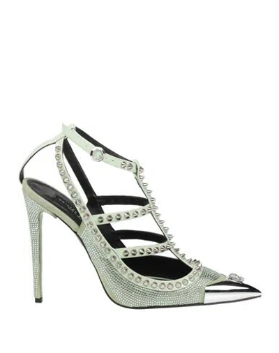 Philipp Plein Woman Pumps Light Green Size 10 Leather