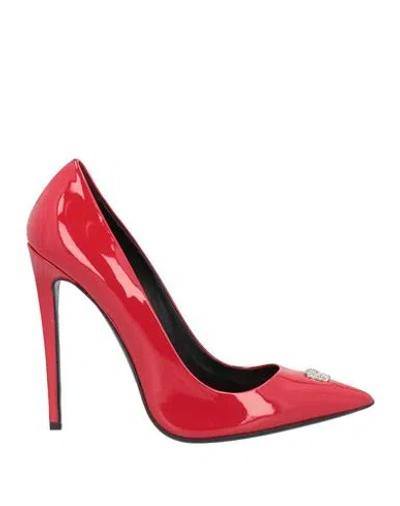 Philipp Plein Woman Pumps Red Size 8 Leather