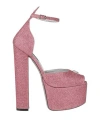 Philipp Plein Woman Sandals Antique Rose Size 8 Textile Fibers