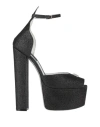Philipp Plein Woman Sandals Black Size 8 Textile Fibers