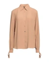 Philipp Plein Woman Shirt Camel Size S Acetate, Silk In Beige