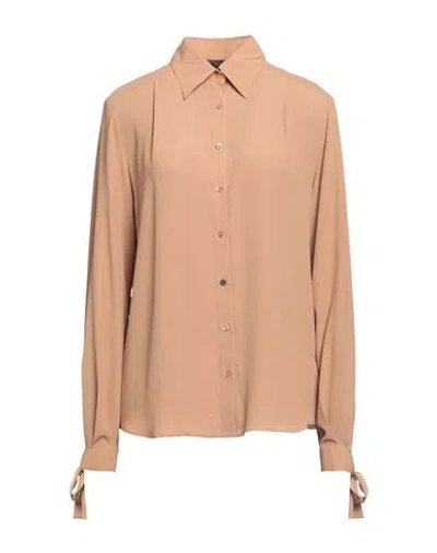 Philipp Plein Woman Shirt Camel Size S Acetate, Silk In Beige