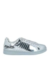 Philipp Plein Woman Sneakers Silver Size 7 Leather, Textile Fibers In Silver