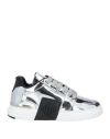 Philipp Plein Woman Sneakers Silver Size 8 Leather