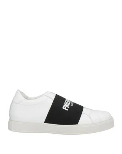 Philipp Plein Woman Sneakers White Size 10 Soft Leather