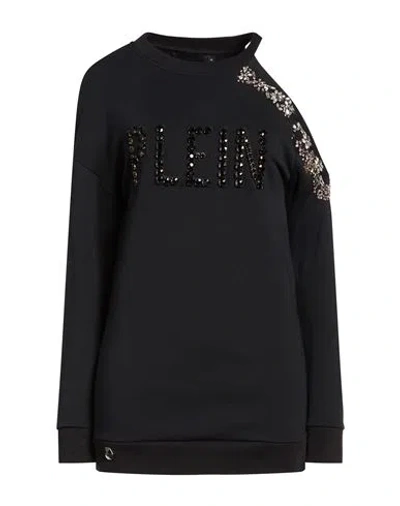 Philipp Plein Woman Sweatshirt Black Size S Cotton, Polyester