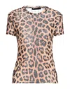 Philipp Plein Woman T-shirt Camel Size Xl Polyester, Elastane In Beige