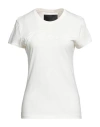 Philipp Plein Woman T-shirt Ivory Size L Cotton, Polyester In White