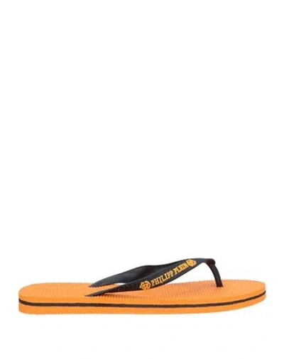 Philipp Plein Woman Toe Strap Sandals Black Size 10-11 Rubber