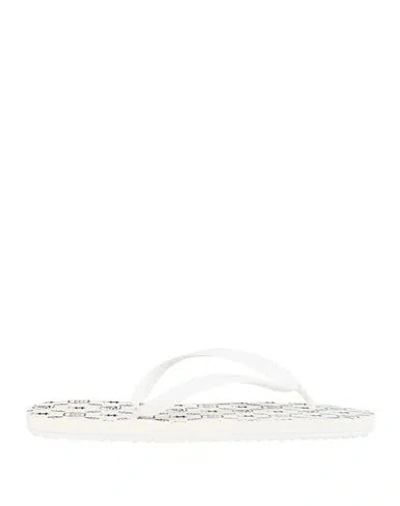Philipp Plein Woman Thong Sandal White Size 9 Rubber