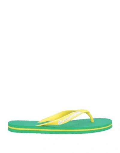 Philipp Plein Woman Toe Strap Sandals Yellow Size 9-10 Rubber
