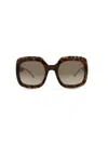 Philipp Plein Square-frame Acetate Sunglasses Woman Sunglasses Multicolored Size 55 Acetate In Havana