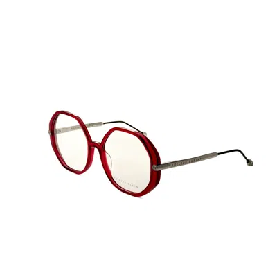Philipp Plein Women's 56 Mm Shiny Transparent Red Opticals