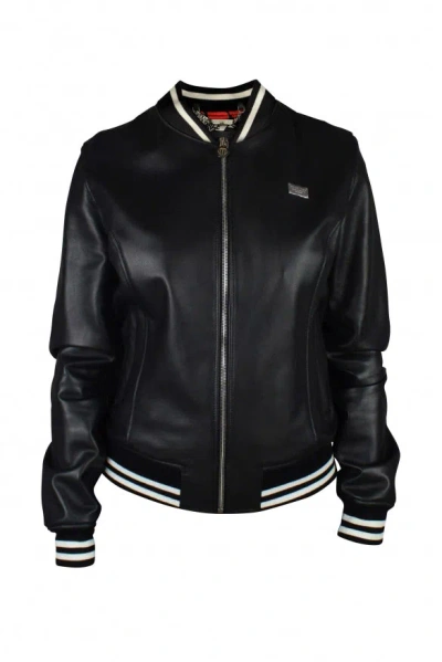 Philipp Plein Women Bomber Jacket In Black