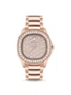 Philipp Plein Women's $pectre Lady Rose Goldplated Stainless Steel & Crystal Cushion Watch/38x45mm In Gold