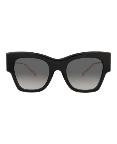 Pre-owned Philipp Plein Women's  Cat Eyeframe Acetate Sunglasses In Black Black Smoke (spp120m/53/0700)