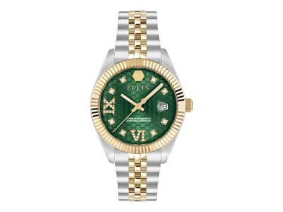 Pre-owned Philipp Plein Women's  Date Superlative Crystal Pwyfa0225 Watch In Stainless Steel In Silver