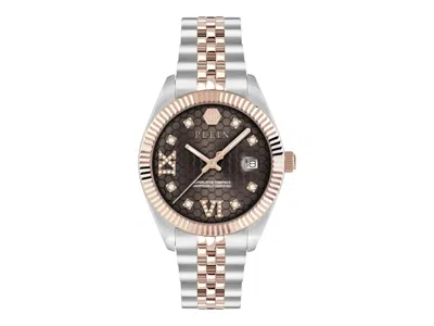 Pre-owned Philipp Plein Women's  Date Superlative Crystal Pwyfa0325 Watch In Stainless Steel In Silver