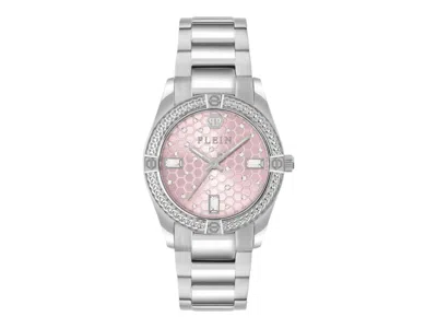 Pre-owned Philipp Plein Women's  Plein Icon Chain Crystal Pw1fa0125 Watch In Stainless Steel In Silver