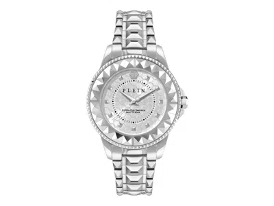 Pre-owned Philipp Plein Women's  Plein Lady Rock Bracelet Pwpqa0324 Watch In Stainless Steel In Silver