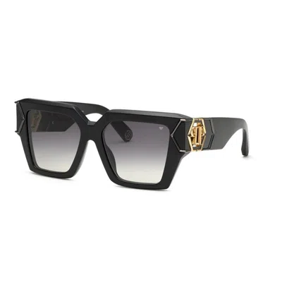 Philipp Plein Women's  Spp135m 0700 Sunglasses In Negro Brillante