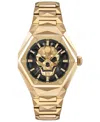 Philipp Plein Women's Skull Spikes Gold Ion Plated Stainless Steel Bracelet Watch 40mm In Gold