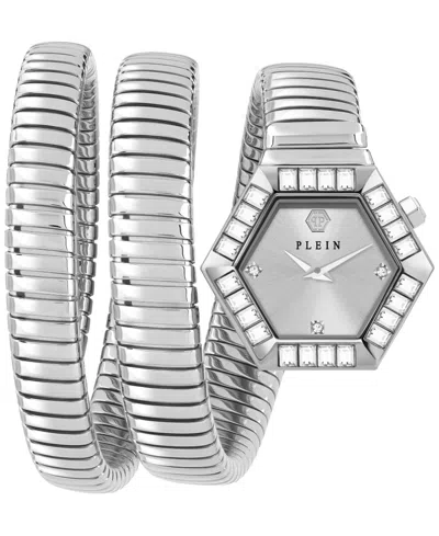 PHILIPP PLEIN WOMEN'S SNAKE HEXAGON STAINLESS STEEL WRAP BRACELET WATCH 28MM