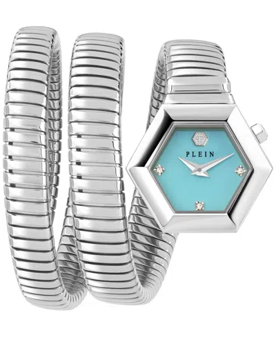 PHILIPP PLEIN WOMEN'S SNAKE HEXAGON STAINLESS STEEL WRAP BRACELET WATCH 28MM
