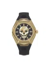 Philipp Plein Women's The Skull Goldtone Stainless Steel Case & Silicone Strap Watch/40mm In Black