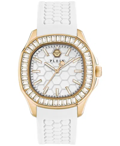 PHILIPP PLEIN WOMEN'S THE SPECTRE LADY WHITE SILICONE STRAP WATCH 38MM