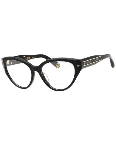 Philipp Plein Ladies Black Cat Eye Eyeglass Frames Vpp052m