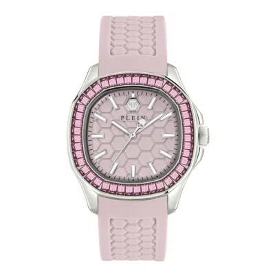 Pre-owned Philipp Plein Women Watch Analog Quartz $pectre Lady Pink Pwtaa0123 Silicone