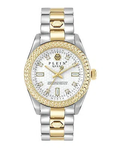 Pre-owned Philipp Plein Womens Queen Two Tone 36mm Bracelet Fashion Watch