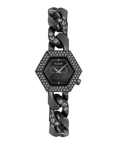 Pre-owned Philipp Plein Womens The Hexagon Black 28mm Bracelet Fashion Watch