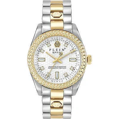 Pre-owned Philipp Plein Womens Wristwatch  Queen Pwdaa0521 Stainless Steel White Golden