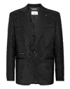 Philipp Plein Wool Blazer Lord Fit Hexagon In Black