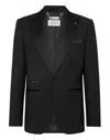 Philipp Plein Wool Blazer Lord Fit With Crystals Gothic Plein In Black