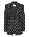Philipp Plein Monogram-embellished Wool Blazer In Black