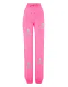 Philipp Plein Wool Blend Jogging Trousers Crystal Skull In Pink
