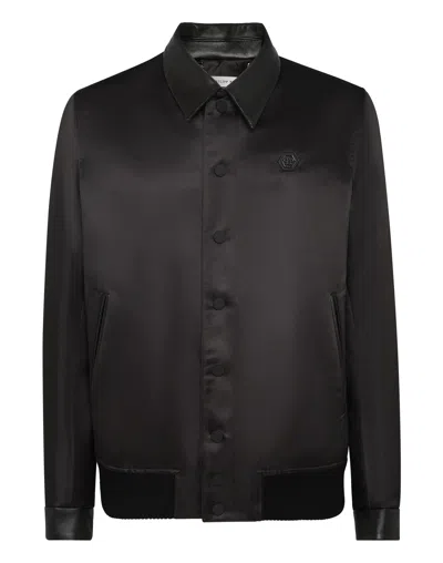 Philipp Plein Wool Bomber Dog In Black
