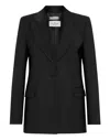 Philipp Plein Wool Boxy Blazer Crystal Skull In Black