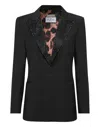Philipp Plein Wool Boxy Blazer Skull Strass