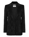 Philipp Plein Wool Boxy Blazer Strass Monogram In Black