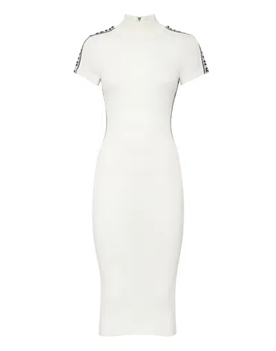 Philipp Plein Wool Dress Stones  Tm In White