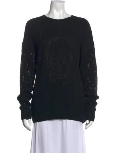 Pre-owned Philipp Plein Wool Graphic Print Sweater In Black
