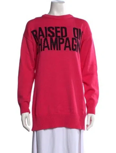 Pre-owned Philipp Plein Wool Graphic Print Sweater In Pink